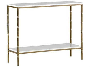 Gabby Bryson White Seagrass & Brushed Brass 40''W x 12''D Rectangular Console Table GASCH152265