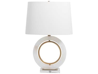Gabby Janelle Antique Brass Linen White Buffet Lamp GASCH164020