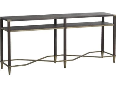 Gabby 70" Rectangular Wood Natural Black Antique Champagne Console Table GASCH160370