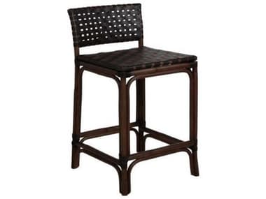 Gabby Leather Upholstered Dark Brown Rattan Counter Stool GASCH160140