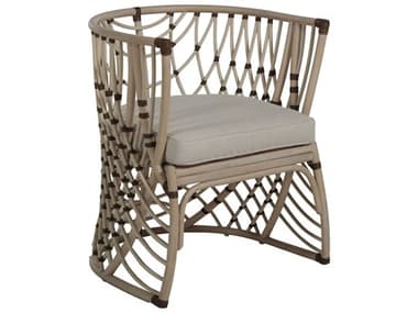 Gabby Rattan Beige Fabric Upholstered Arm Dining Chair GASCH160050