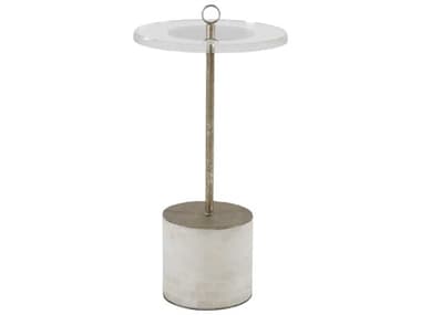 Gabby Lexi 14" Round Plastic Clear Acrylic With Champagne Tild Alabaster End Table GASCH153415