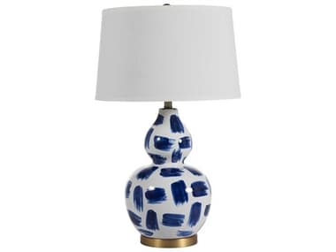 Gabby Luca Blue & White Painted Ceramic Buffet Lamp GASCH159080