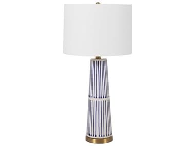 Gabby Sophie Navy and White with Antique Brass And With Linen Blue Buffet Lamp GASCH157035