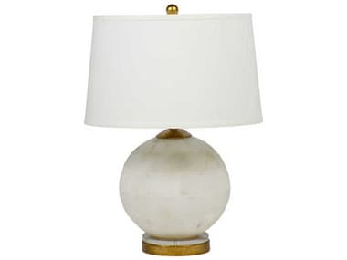 Gabby Valencia Tiled Alabaster with Gilded Gold With Sea Salt Linen White Buffet Lamp GASCH155140