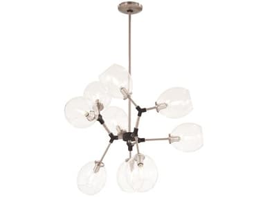 George Kovacs Nexpo 30" Wide 9-Light Brushed Nickel Black Accents Glass Globe Chandelier GKP1369619