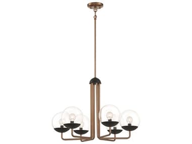 George Kovacs Outer Limits 26" Wide 6-Light Painted Bronze Natural Brush Glass Globe Chandelier GKP1505416