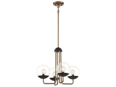George Kovacs Outer Limits 19" Wide 4-Light Painted Bronze Natural Brush Glass Globe Chandelier GKP1504416
