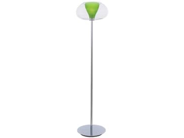 George Kovacs Soft Glass 68" Tall Chrome Floor Lamp with Clear and Green Shade GKP3806077