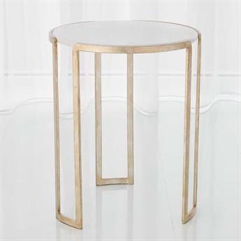 Global Views Channel Round Marble End Table GV780496