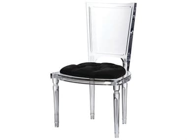 Global Views Black Fabric Upholstered Side Dining Chair GV331248