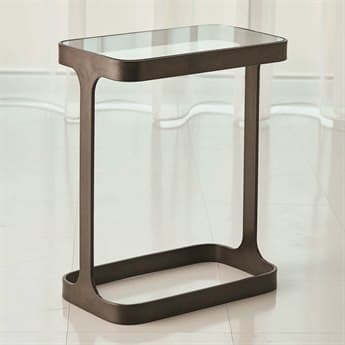 Global Views 16&quot; Rectangular Glass Bronze End Table GV790868