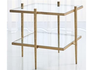 Global Views Square Glass Antique Gold End Table GV791020
