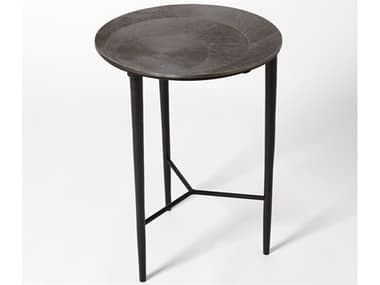 Global Views Round Metal Black Nickel End Table GV791062