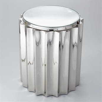 Global Views Fluted Round Glass End Table GV992133