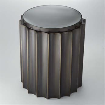 Global Views Fluted Round Glass End Table GV992134