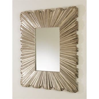 Global Views Linen Fold Silver 31.5'' x 39.25'' Rectangular Wall Mirror GV992168