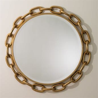 Global Views Linked Gold 40'' Round Wall Mirror GV992619