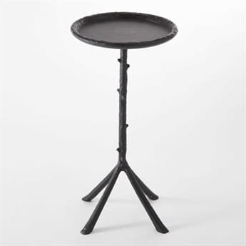 Global Views Round Metal Black Powder Coat End Table GV991067