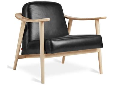 Gus* Modern Baltic 30" Black Leather Accent Chair GUMECCHBALTSADBLAAN