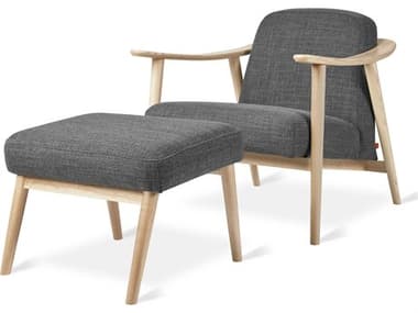 Gus* Modern Baltic Andorra Pewter / Ash Natural Chair & Ottoman Set GUMECCHBALTANDPEWANSET