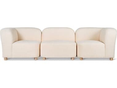 Gus* Modern Circuit 103&quot; Himalaya Cloud Ash Natural White Fabric Upholstered Sofa GUMKSMOCI3SHIMCLO