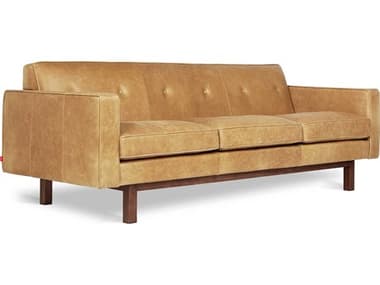 Gus* Modern Embassy 84" Tufted Canyon Whiskey Leather Brown Upholstered Sofa GUMECSFEMBACANWHL