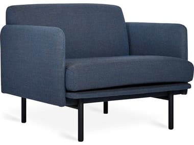 Gus* Modern Foundry 35" Blue Fabric Accent Chair GUMECCHFOUNHANNAV