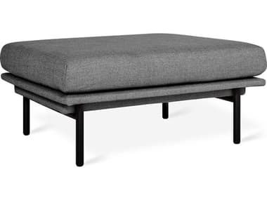Gus* Modern Foundry 36" Andorra Pewter Gray Fabric Upholstered Ottoman GUMECOTFOUNANDPEW