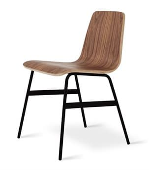Gus* Modern Lecture Walnut Side Dining Chair GUMECCHLECTWN