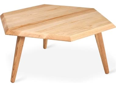 Gus* Modern Metric 31" Hexagon Wood Ash Coffee Table GUMECCTMETRAN