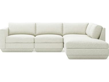 Gus* Modern Podium 104" Wide White Fabric Upholstered Sectional Sofa GUMKSMOPOX4LASECOPFOSRF