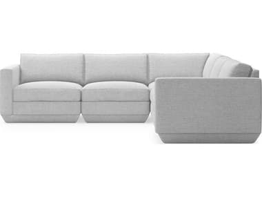 Gus* Modern Podium 104" Wide Fabric Upholstered Sectional Sofa GUMKSMOPOX5COSEBAYSIL