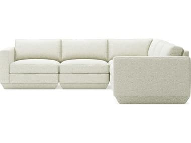 Gus* Modern Podium 104" Wide White Fabric Upholstered Sectional Sofa GUMKSMOPOX5COSECOPFOS