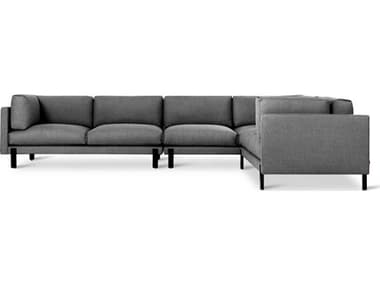 Gus* Modern Silverlake 144" Wide Gray Fabric Upholstered Sectional Sofa GUMKSSSXLRFANDPEW