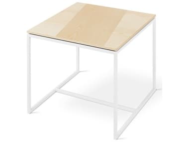 Gus* Modern Tobias Square Wood Blonde Ash White End Table GUMECETTOBIBAWH