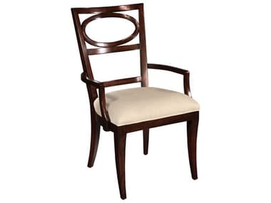 Hekman Central Park Brown Fabric Upholstered Arm Dining Chair HK23124