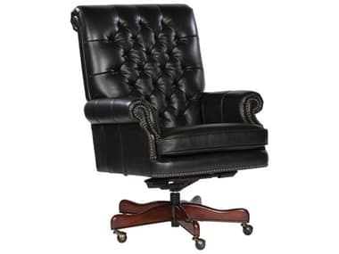 Hekman Office Executive Tufted Back Leather Chair in Black HK79253B
