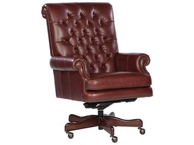 Hekman Office Cherry Leather Adjustable Tilt Executive Desk Chair HK79253M