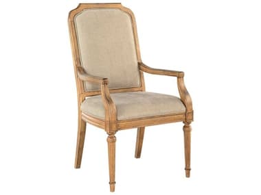 Hekman Wellington Hall Brown Fabric Upholstered Arm Dining Chair HK23324