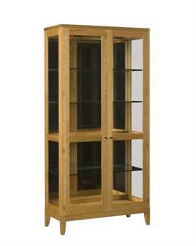 Henkel Harris 38'' Wide Mahogany Wood Curio Display Cabinet HH460