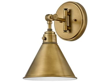 Hinkley Arti 12&quot; Tall 1-Light Heritage Brass Wall Sconce HY3691HB