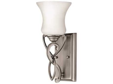Hinkley Brooke 11" Tall 1-Light Antique Nickel Glass Wall Sconce HY5000AN