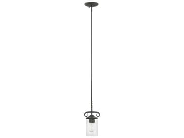 Hinkley Casa 5" 1-Light Olde Black With Clear Seedy Glass Cylinder Mini Pendant HY4017OLCL