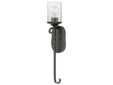 Hinkley Casa 23" Tall 1-Light Olde Black With Clear Seedy Glass Wall Sconce HY4300OLCL