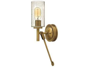 Hinkley Collier 16" Tall 1-Light Heritage Brass Glass Wall Sconce HY3380HB