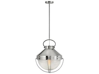 Hinkley Crew 16" 1-Light Polished Nickel Glass Dome Pendant HY4844PN