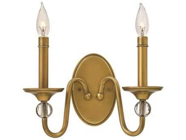 Hinkley Eleanor 9" Tall 2-Light Heritage Brass Wall Sconce HY4952HB