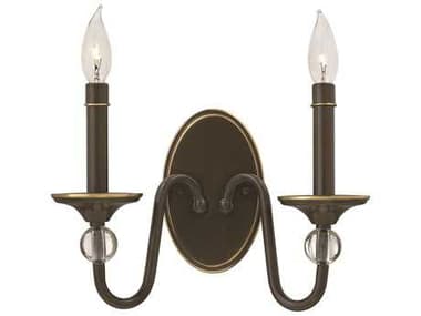 Hinkley Eleanor 9" Tall 2-Light Light Oiled Bronze Wall Sconce HY4952LZ