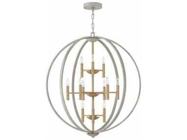 Hinkley Euclid 36" Wide 12-Light Cement Gray Candelabra Tiered Chandelier HY3469CG